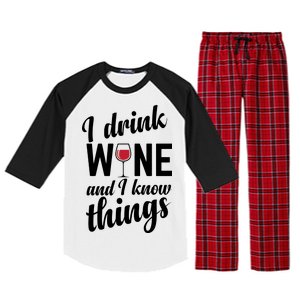 I Drink Wine And I Know Things Raglan Sleeve Pajama Set