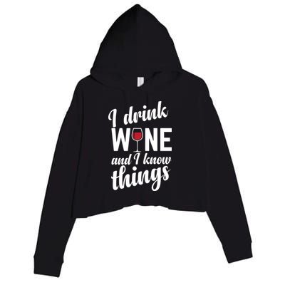 I Drink Wine And I Know Things Crop Fleece Hoodie