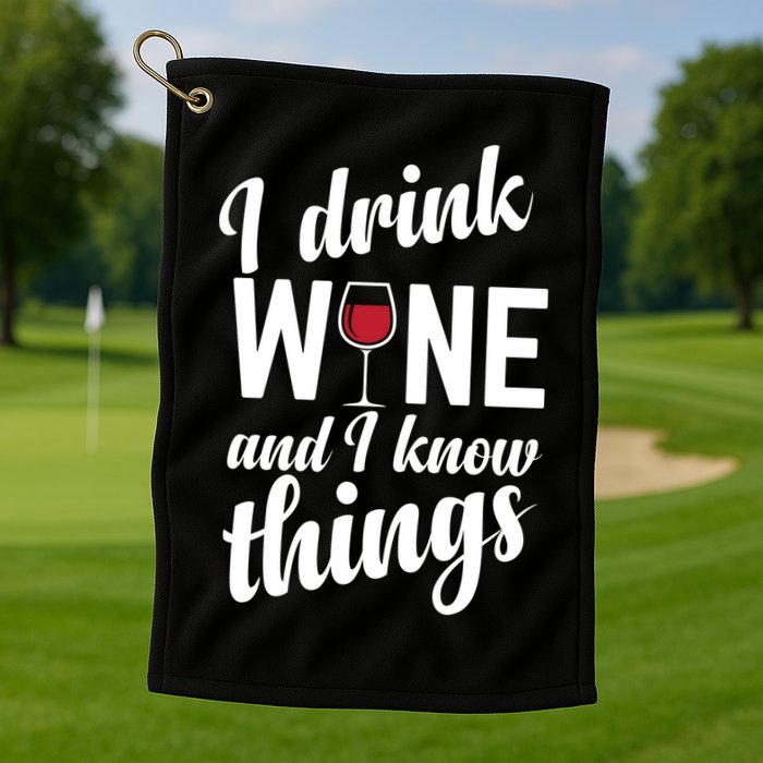 I Drink Wine And I Know Things Golf Towel