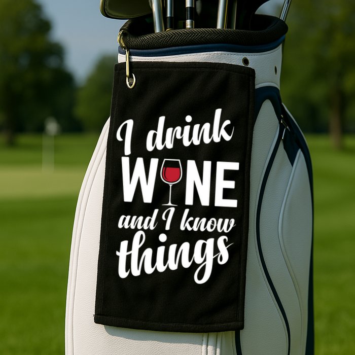 I Drink Wine And I Know Things Golf Towel