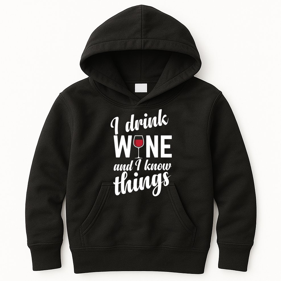I Drink Wine And I Know Things Kids Hoodie