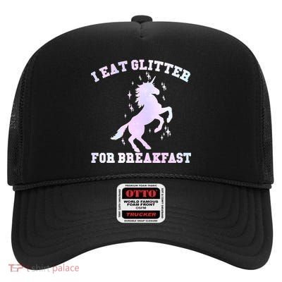 I Eat Glitter For Breakfast High Crown Mesh Back Trucker Hat
