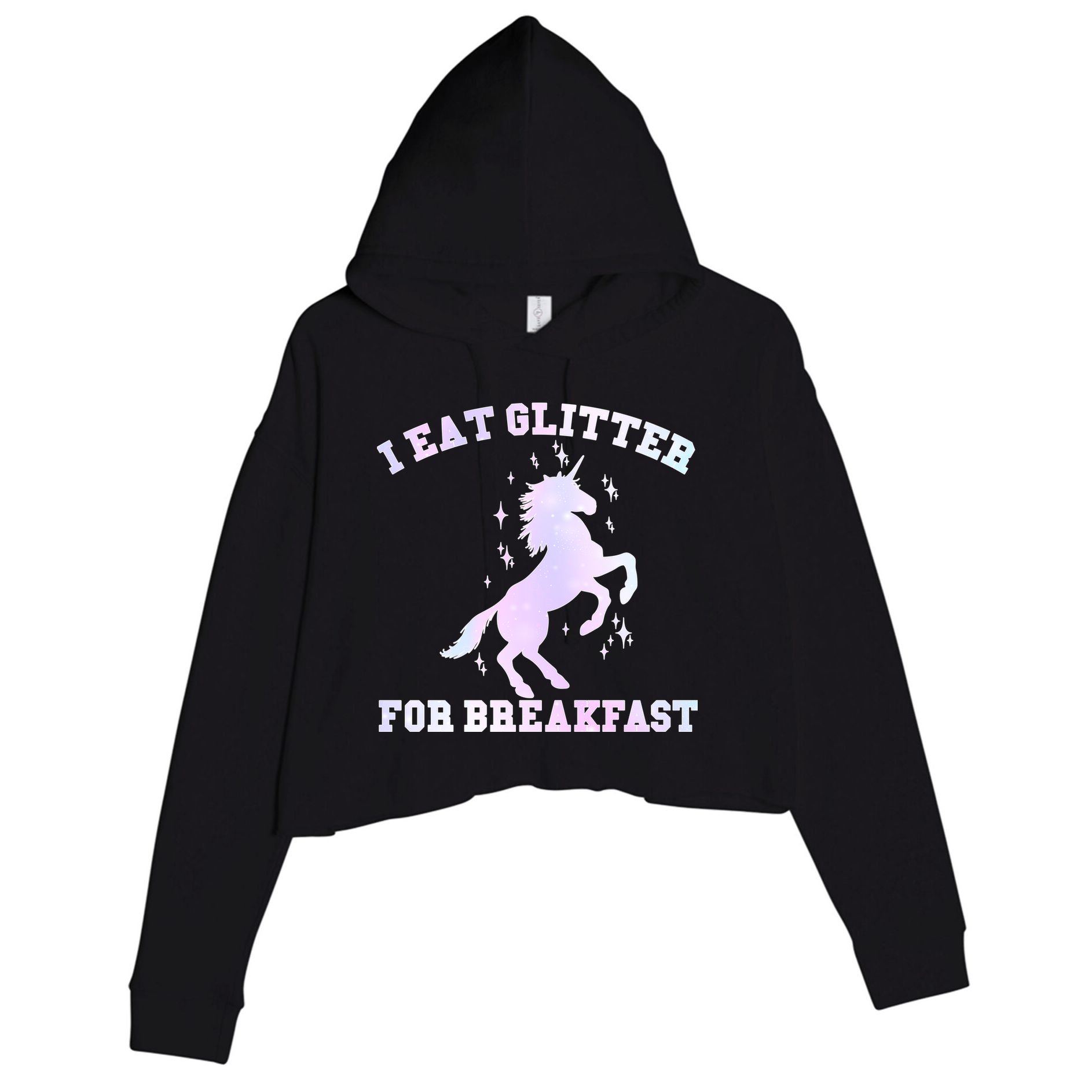 I Eat Glitter For Breakfast Crop Fleece Hoodie