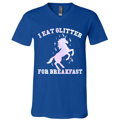 I Eat Glitter For Breakfast V-Neck T-Shirt