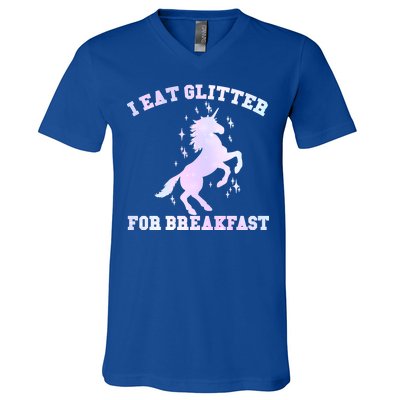 I Eat Glitter For Breakfast V-Neck T-Shirt