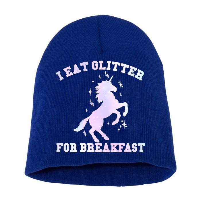 I Eat Glitter For Breakfast Short Acrylic Beanie