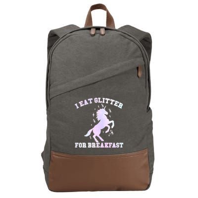 I Eat Glitter For Breakfast Cotton Canvas Backpack