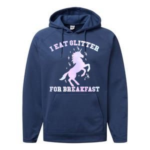 I Eat Glitter For Breakfast Performance Fleece Hoodie