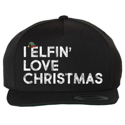 I Elfin Love Christmas Wool Snapback Cap