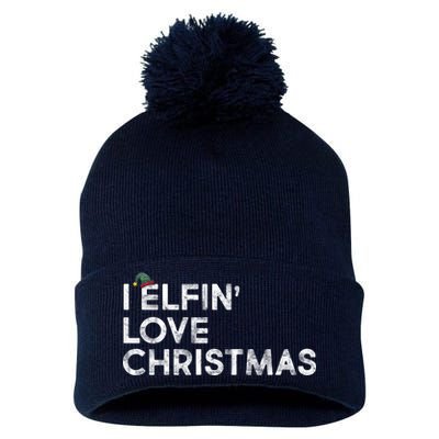 I Elfin Love Christmas Pom Pom 12in Knit Beanie