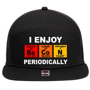 I Enjoy Bacon Periodically 7 Panel Mesh Trucker Snapback Hat