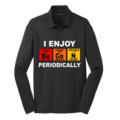 I Enjoy Bacon Periodically Silk Touch Performance Long Sleeve Polo