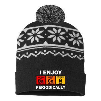 I Enjoy Bacon Periodically USA-Made Snowflake Beanie