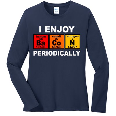 I Enjoy Bacon Periodically Ladies Long Sleeve Shirt