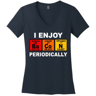 I Enjoy Bacon Periodically Women's V-Neck T-Shirt