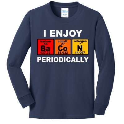 I Enjoy Bacon Periodically Kids Long Sleeve Shirt