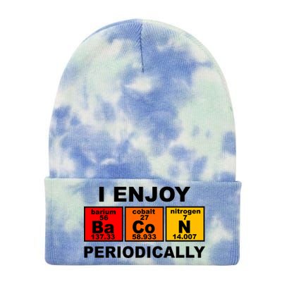 I Enjoy Bacon Periodically Tie Dye 12in Knit Beanie