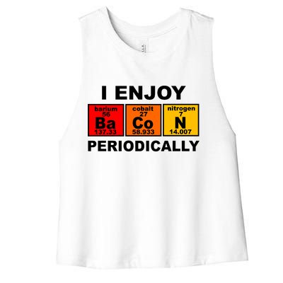 I Enjoy Bacon Periodically Women's Racerback Cropped Tank