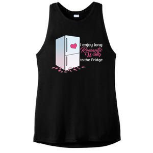 I Enjoy Long Romantic Walks To The Fridge Ladies PosiCharge Tri-Blend Wicking Tank