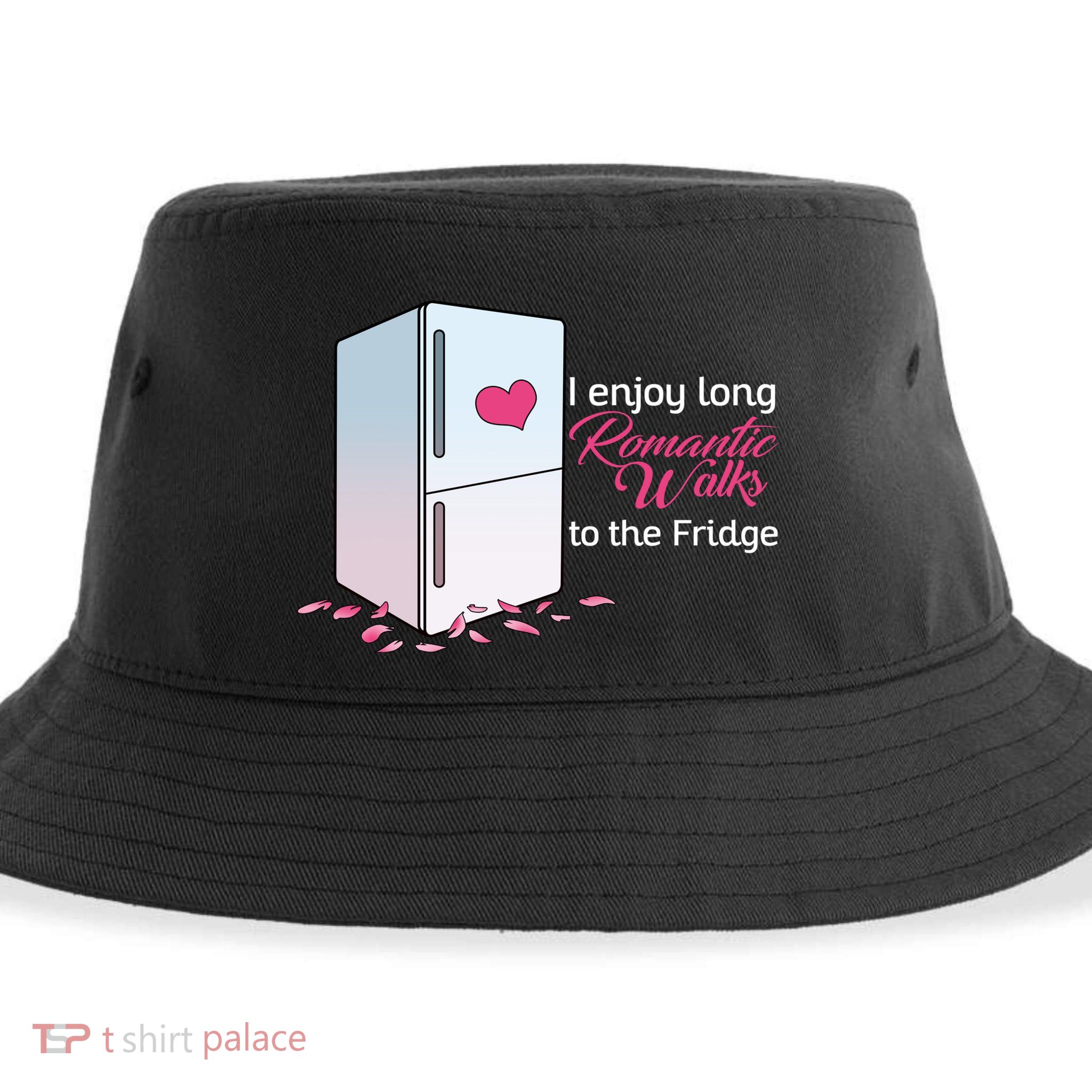 I Enjoy Long Romantic Walks To The Fridge Sustainable Bucket Hat