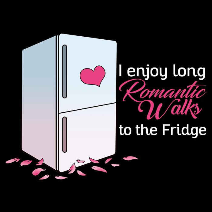 I Enjoy Long Romantic Walks To The Fridge Drawstring Bag