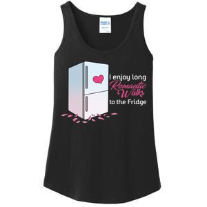 I Enjoy Long Romantic Walks To The Fridge Ladies Essential Tank