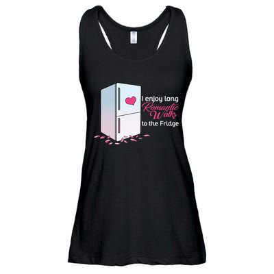 I Enjoy Long Romantic Walks To The Fridge Ladies Essential Flowy Tank