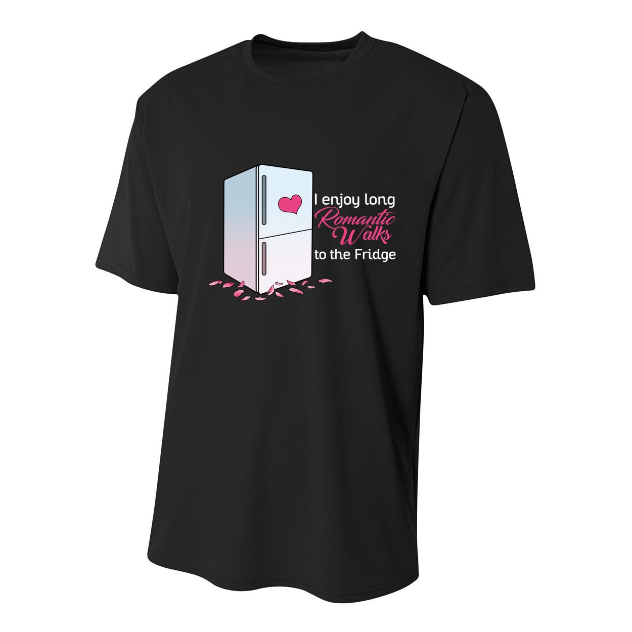I Enjoy Long Romantic Walks To The Fridge Youth Performance Sprint T-Shirt