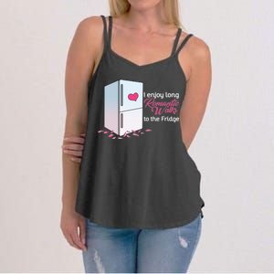 I Enjoy Long Romantic Walks To The Fridge Women's Strappy Tank