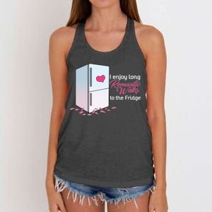 I Enjoy Long Romantic Walks To The Fridge Women's Knotted Racerback Tank