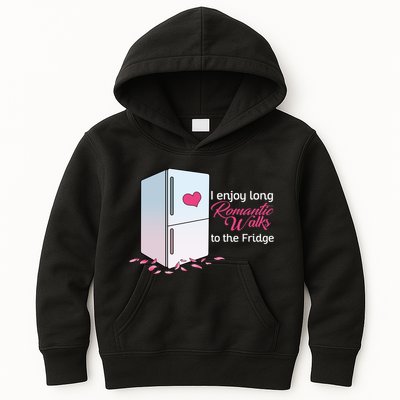 I Enjoy Long Romantic Walks To The Fridge Kids Hoodie