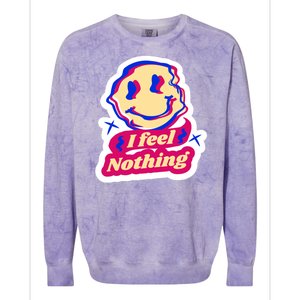 I Feel Nothing Smiley Face Colorblast Crewneck Sweatshirt