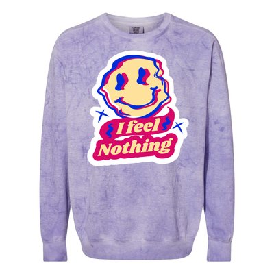 I Feel Nothing Smiley Face Colorblast Crewneck Sweatshirt