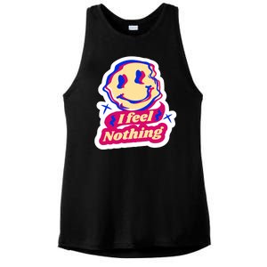 I Feel Nothing Smiley Face Ladies PosiCharge Tri-Blend Wicking Tank