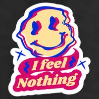 I Feel Nothing Smiley Face 7 Panel Mesh Trucker Snapback Hat