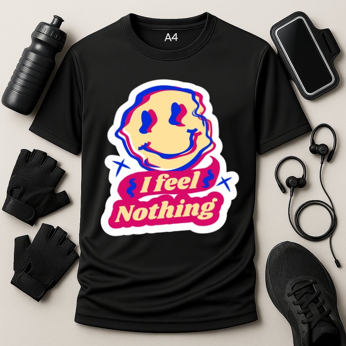 I Feel Nothing Smiley Face Cooling Performance Crew T-Shirt