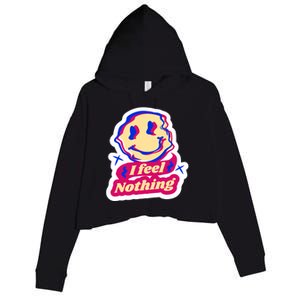 I Feel Nothing Smiley Face Crop Fleece Hoodie