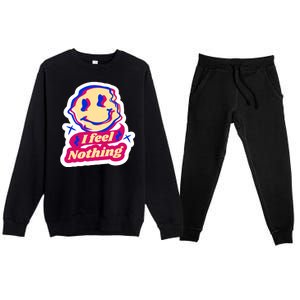 I Feel Nothing Smiley Face Premium Crewneck Sweatsuit Set