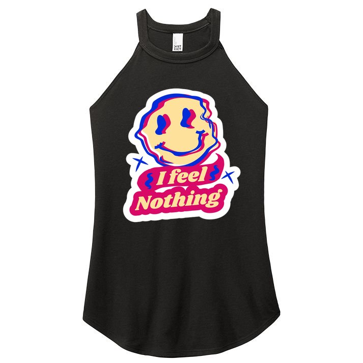 I Feel Nothing Smiley Face Women's Perfect Tri Rocker Tank
