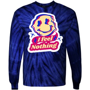 I Feel Nothing Smiley Face Tie-Dye Long Sleeve Shirt