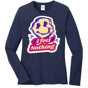 I Feel Nothing Smiley Face Ladies Long Sleeve Shirt