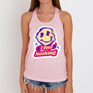 I Feel Nothing Smiley Face Women's Knotted Racerback Tank