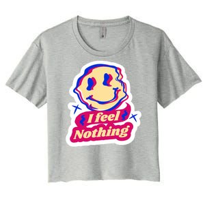 I Feel Nothing Smiley Face Women's Crop Top Tee