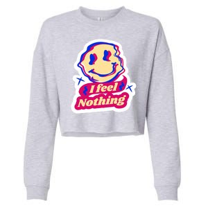 I Feel Nothing Smiley Face Cropped Pullover Crew