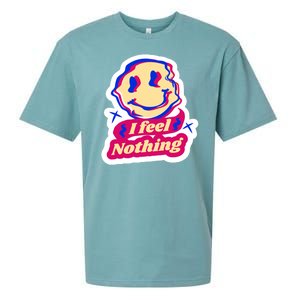 I Feel Nothing Smiley Face Sueded Cloud Jersey T-Shirt