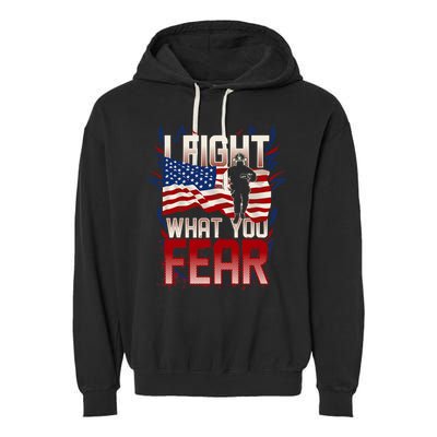 I Fight What You Fear Firefighter Garment-Dyed Fleece Hoodie
