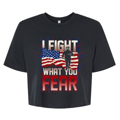 I Fight What You Fear Firefighter Bella+Canvas Jersey Crop Tee