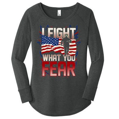 I Fight What You Fear Firefighter Women's Perfect Tri Tunic Long Sleeve Shirt