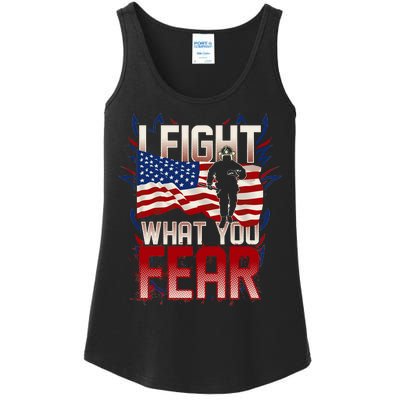 I Fight What You Fear Firefighter Ladies Essential Tank