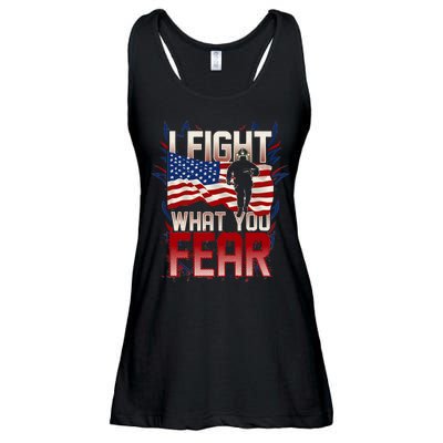 I Fight What You Fear Firefighter Ladies Essential Flowy Tank